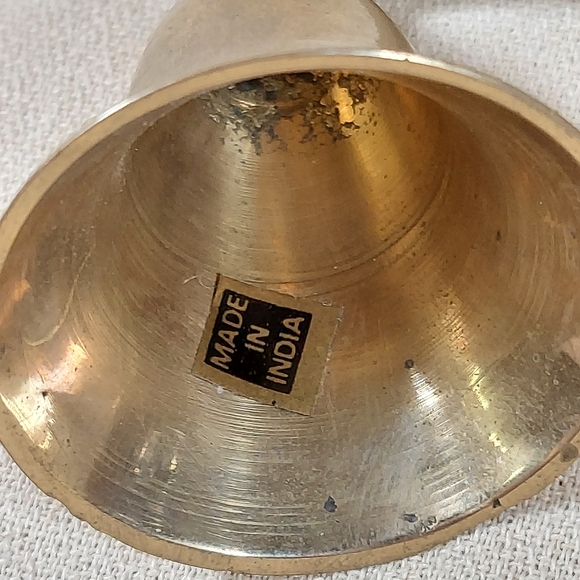 Brass Candle Snuffer Long Wood Handle Farmhouse Boho 14 Inches Vintage India - Picture 5 of 5